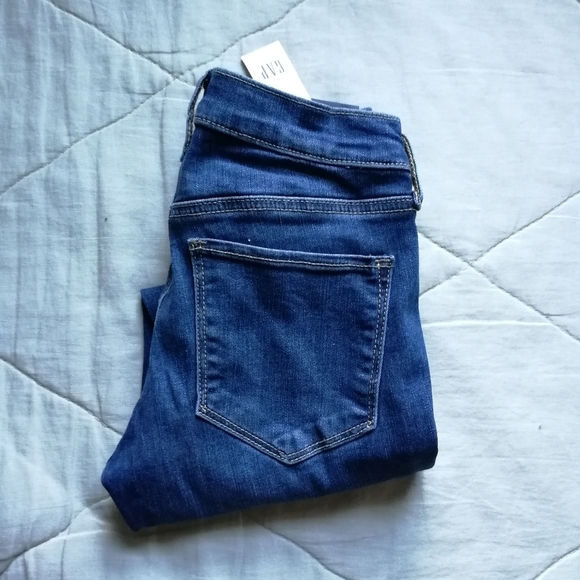 GAP Favourite Jegging Blue Distressed Raw Hem Mid Rise 24 Petite NWT - Picture 12 of 13